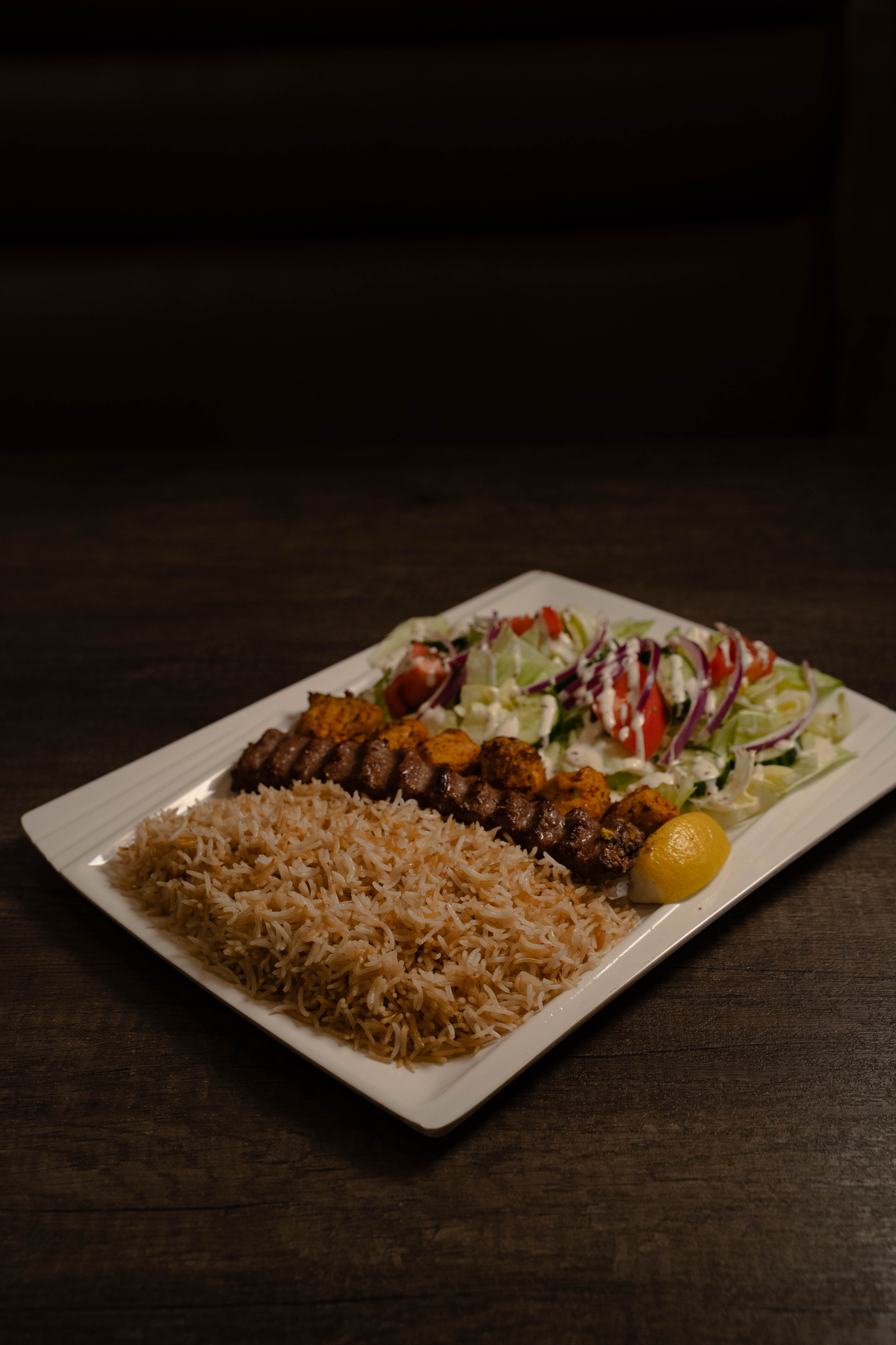 Healthy Halal Kabob and Rice