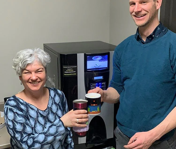 Commercial espresso machine in Ottawa workplace